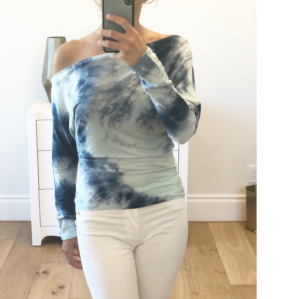 NEWPORT Blue Tie Dye Off Shoulder Top - Picture 4 of 11